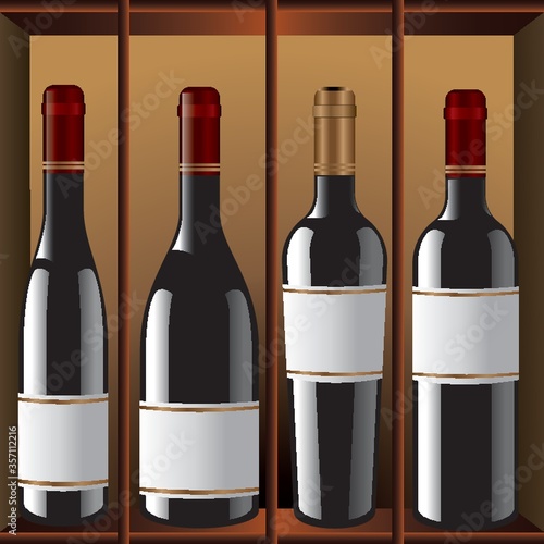 unlabelled wine bottles