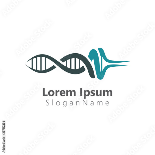 DNA Helix icon logo template human genetic vector Simple logo vector illustration
