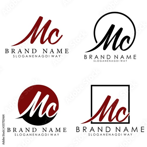 letter mc logo design concept vector photo