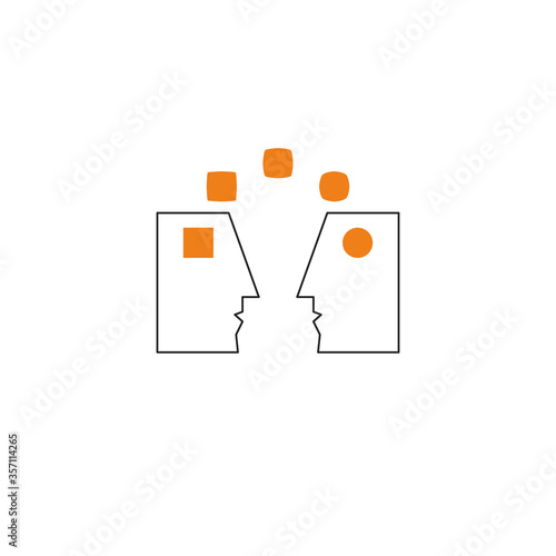 Emotional intelligence icon, symbol of coaching, psychotherapy sign