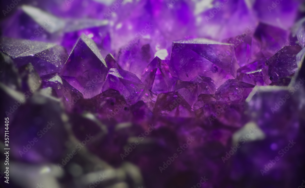 Purple Amethyst group crystal in a precious mine Purple Amethyst group crystal in a precious mine