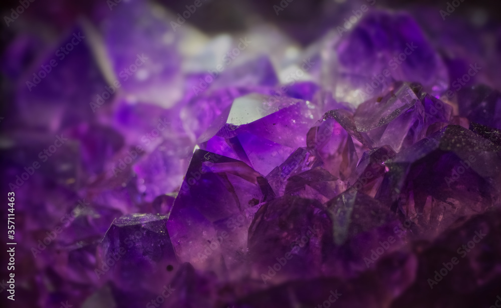 Purple Amethyst group crystal in a precious mine Purple Amethyst group crystal in a precious mine