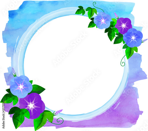 あさがお-水彩-絵の具-Frame