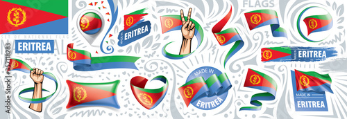 Vector set of the national flag of Eritrea in various creative designs © butenkow
