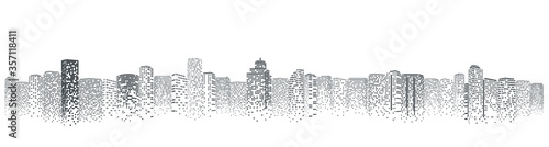 Fototapeta Naklejka Na Ścianę i Meble -  Futuristic night city. Building and urban vector Illustration, City scene on night time. Design graphic for web page or banner.