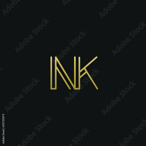 Creative modern elegant trendy unique artistic NK KN N K initial based letter icon logo