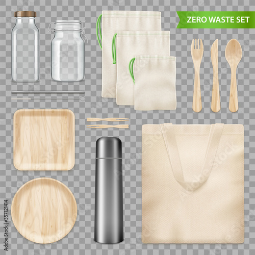 Zero Waste Transparent Realistic Set 