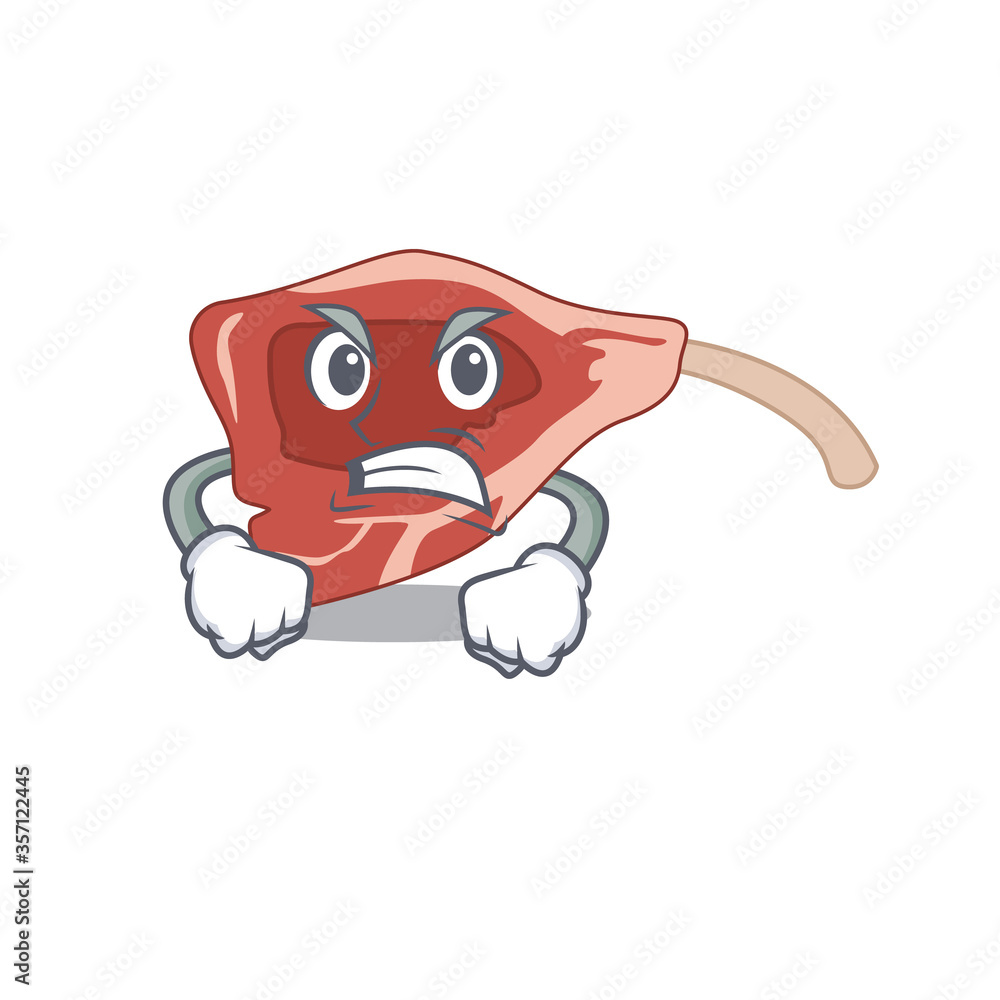 A cartoon picture of lamb chop showing an angry face A cartoon picture of lamb chop showing an angry face