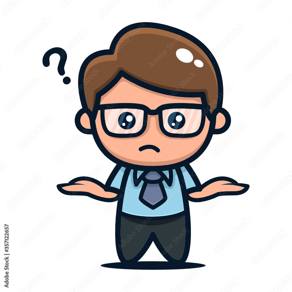 Cute geek nerd student mascot design illustration vector template