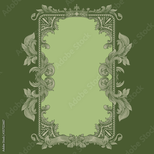 renaissance heraldry with vintage  flora ornament
