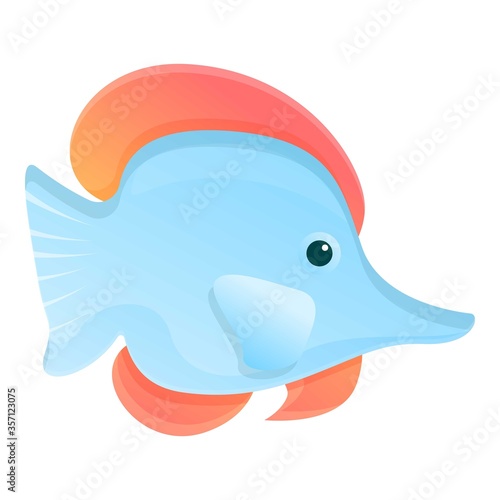 Reef fish icon. Cartoon of reef fish vector icon for web design isolated on white background