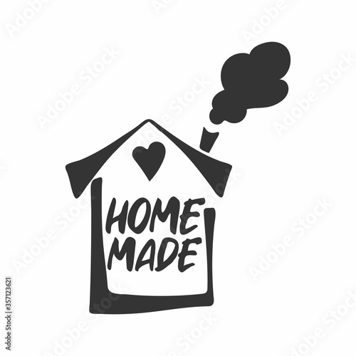 Homemade. Badges, labels and logo elements, retro symbols for bakery shop, cooking club, cafe, or home cooking. Vector emblem