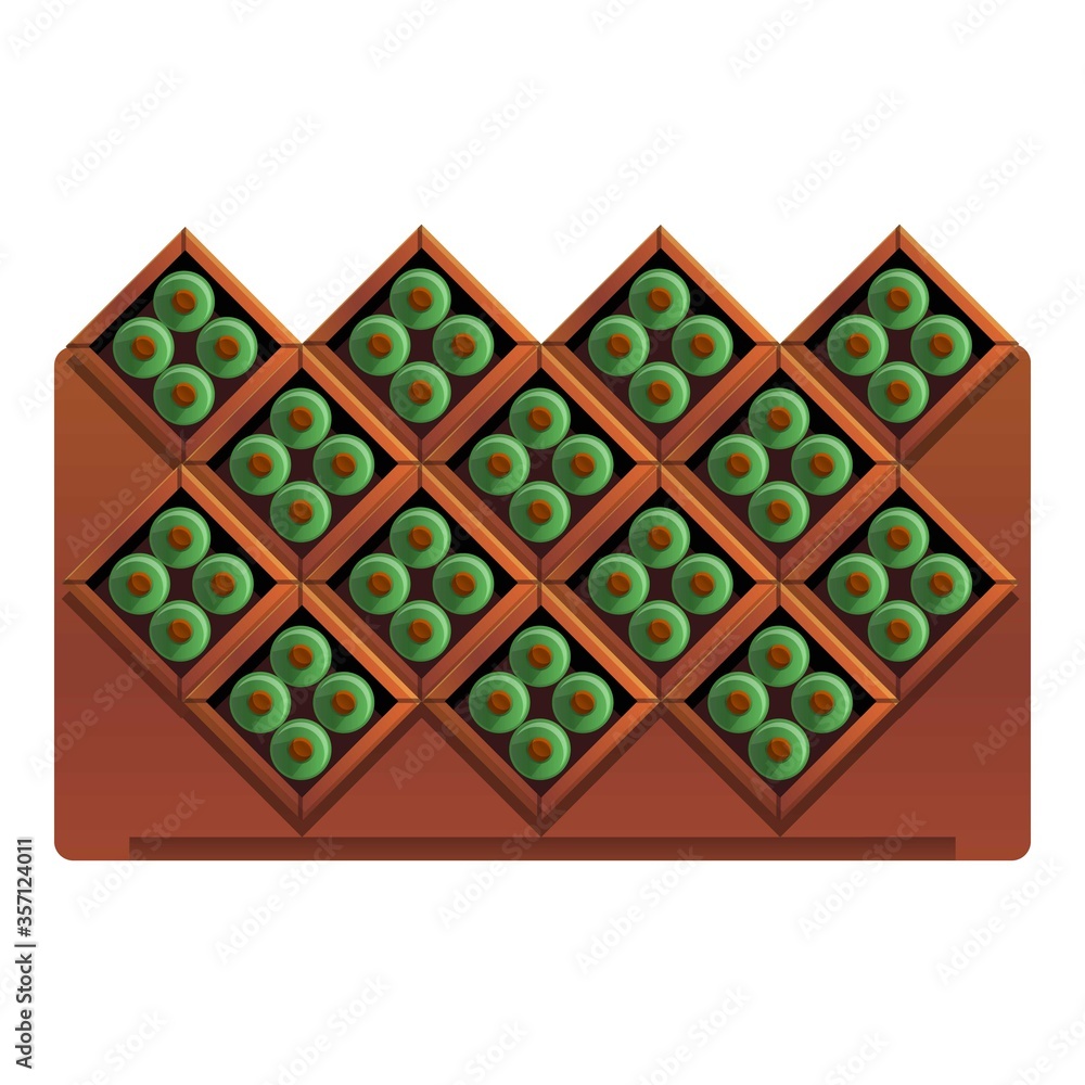 Storage winery bottles icon. Cartoon of storage winery bottles vector icon for web design isolated on white background Storage winery bottles icon. Cartoon of storage winery bottles vector icon for web design isolated on white background