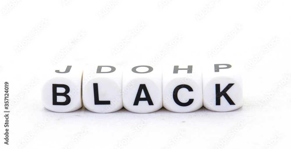 The word black in black text isolated on a white background image with copy space in horizontal format The word black in black text isolated on a white background image with copy space in horizontal format