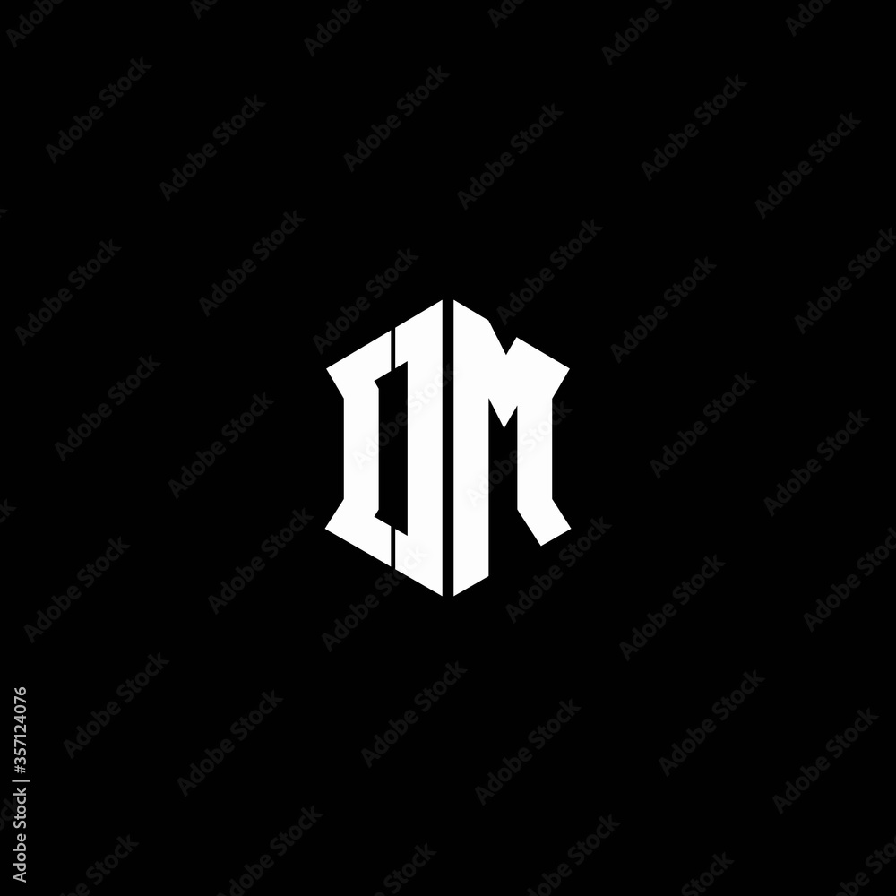 om logo monogram with shield shape design template Stock Vector | Adobe ...