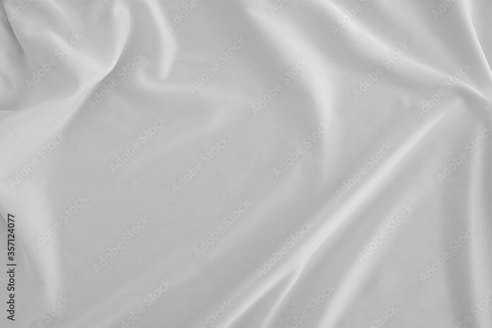 Top view of bedding sheets crease (white fabric wrinkle)