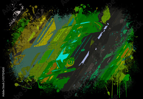 Abstract image of car paints on a dark background