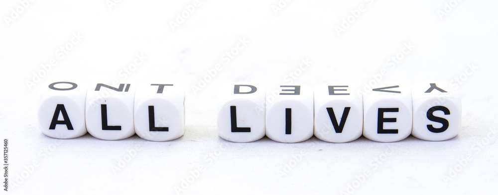 The words all lives in black text isolated on a white background image with copy space in horizontal format The words all lives in black text isolated on a white background image with copy space in horizontal format