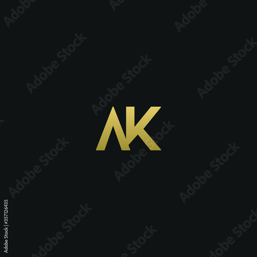 Creative modern elegant trendy unique artistic AK KA A K initial based letter icon logo.