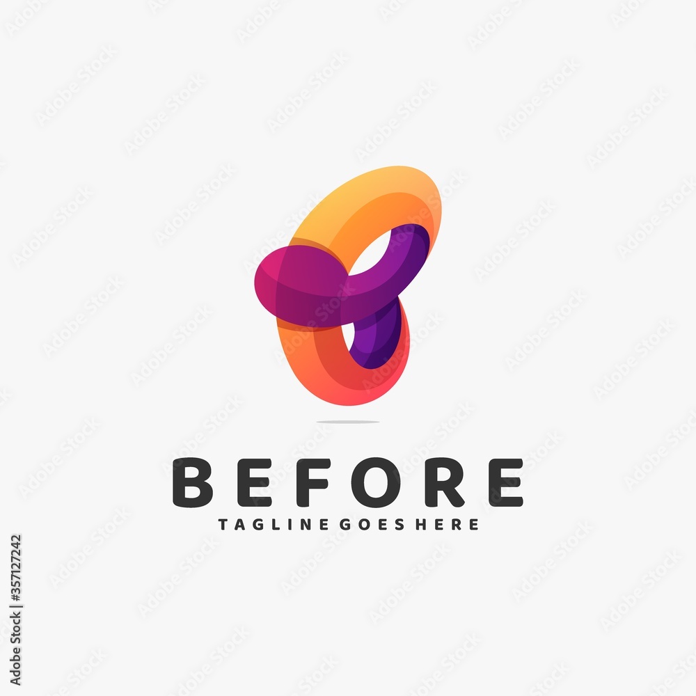 Obraz premium Vector Logo Illustration Before Gradient Colorful Style.
