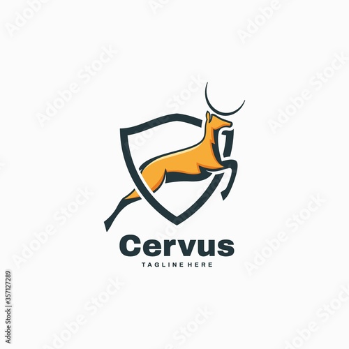Vector Logo Illustration Deer Simple Mascot Style