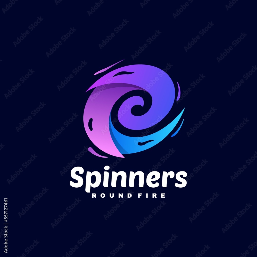 Vector Logo Illustration Spinners Gradient Colorful Style.