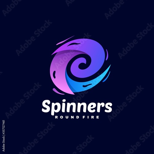 Vector Logo Illustration Spinners Gradient Colorful Style.