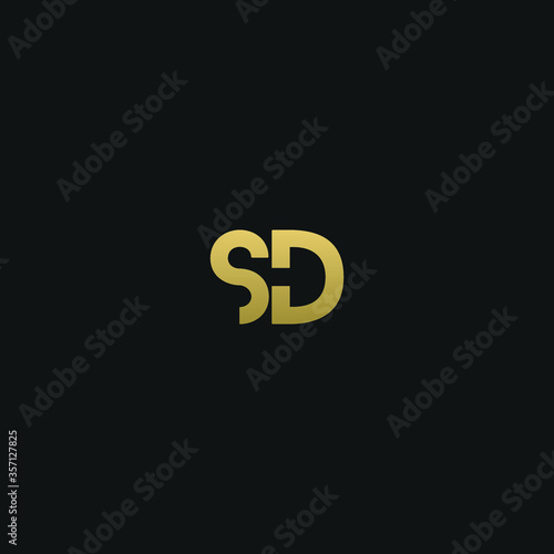 Creative modern elegant trendy unique artistic SD DS S D initial based letter icon logo.