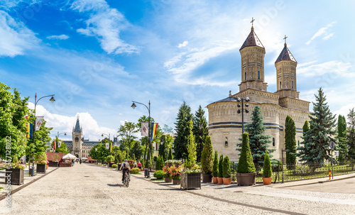 Landscape with central square in Iasi, Moldavia, Romania