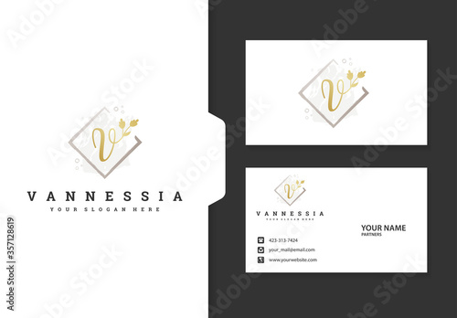 letter v feminine logo design