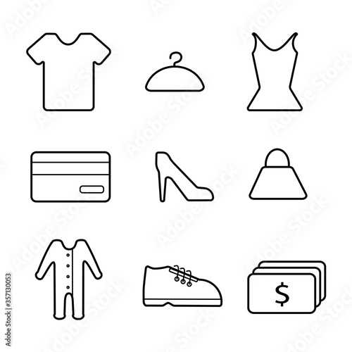 Online shopping and ecommerce new line icon set