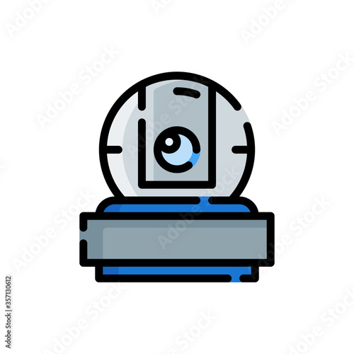 security camera icon in filled line style isolated on white background. EPS 10