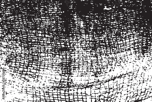 Grunge texture of soft gauze cotton fabric. Abstract monochrome background of coarse crumpled fabric. Vector illustration.