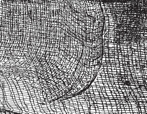 Grunge texture of soft gauze cotton fabric. Abstract monochrome background of coarse crumpled fabric. Vector illustration.