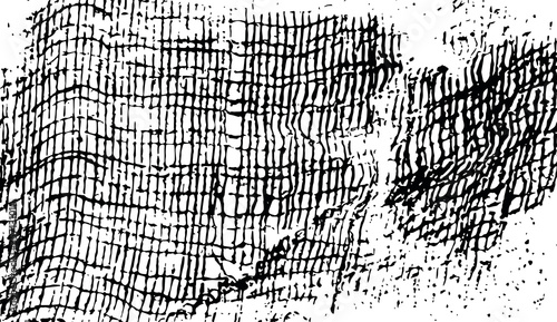Grunge texture of soft gauze cotton fabric. Abstract monochrome background of coarse crumpled fabric. Vector illustration.