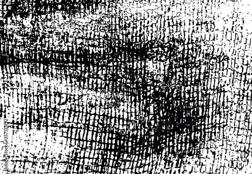 Grunge texture of soft gauze cotton fabric. Abstract monochrome background of coarse crumpled fabric. Vector illustration.