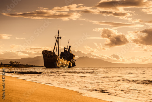 The famous shipwreck near Gythio Greece photo