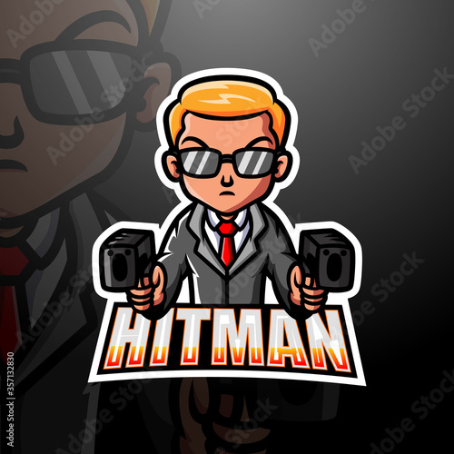 Mafia hitman mascot esport logo design