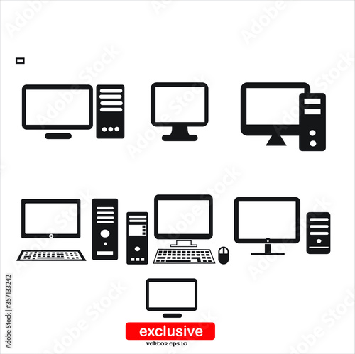 computer icon. icon.Flat design style vector illustration for graphic and web design. 