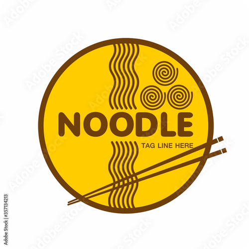 noodle restaurant vector logo , Menu and logo design in circle