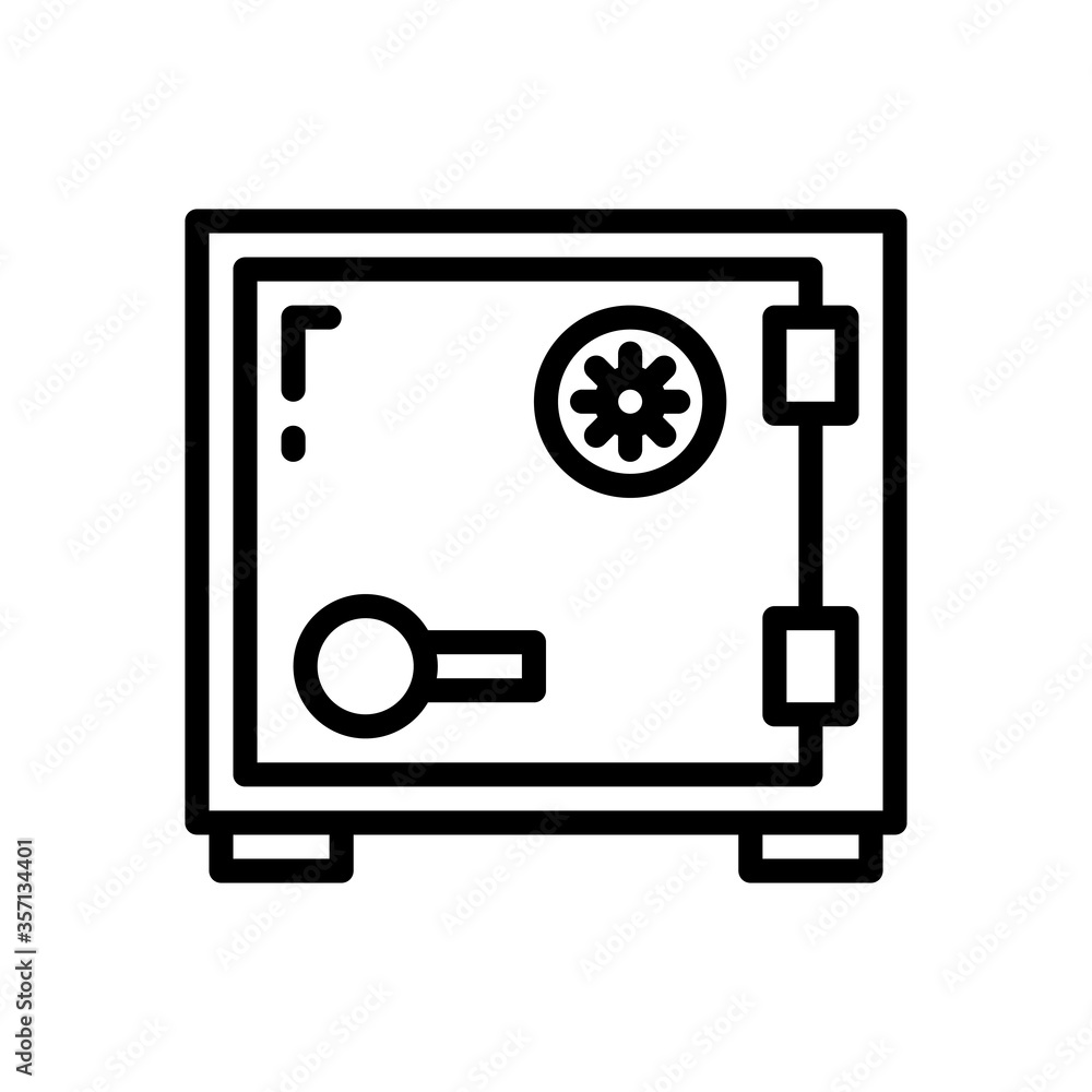 safe box icon isolated on white background. vector illustration in line style. EPS 10
