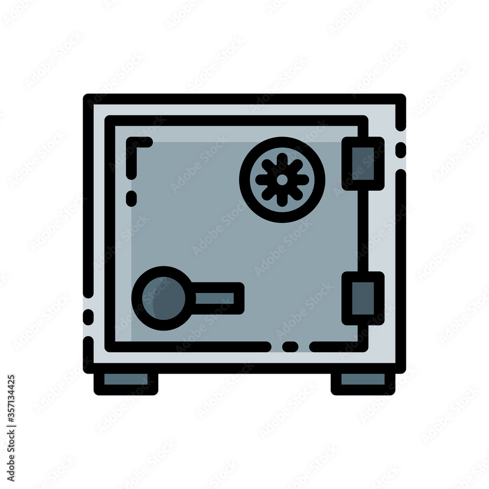 safe box icon isolated on white background. vector illustration in filled line style. EPS 10