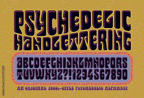 An Alphabet in the Style of 1960s Psychedelic Posters and Album Covers