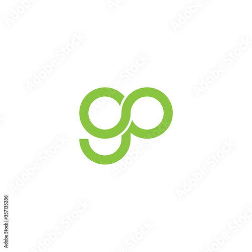 initial letter g and o,go, og logo, lowercase monogram line art style design and template