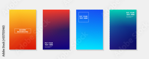 Minimal modern cover design. Dynamic colorful gradients. Future geometric patterns. Blue, pink, yellow, green, orange, purple placard poster template.