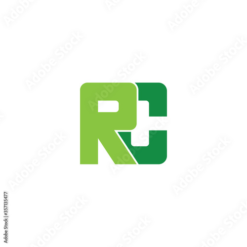 initial letter R and C, RC, CR logo, monogram line art style design and template