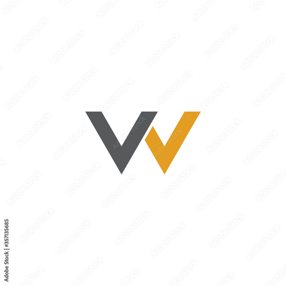initial letter V and W, VW, WV logo monogram line art style design and template initial letter V and W, VW, WV logo monogram line art style design and template