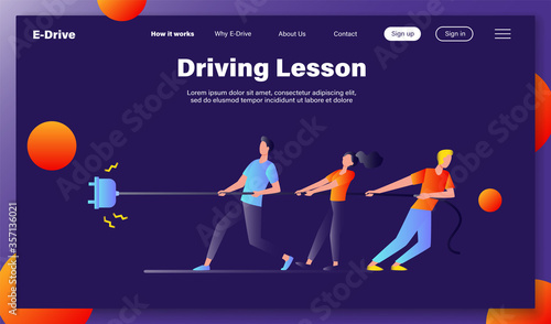 Groups of people pulling rope in tug of war play. Struggling team competing with each other. Vector illustration for game, contest, competition, confrontation concept