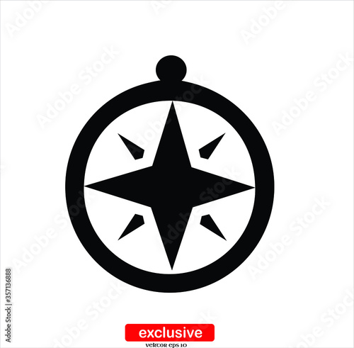 compas  icon. icon.Flat design style vector illustration for graphic and web design.	
