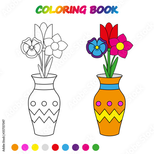 coloring book.  Coloring  page to educate preschool kids .  Game for preschool kids.  Vector cartoon  illustration, worksheet.